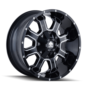 MAYHEM FIERCE 8103 GLOSS BLACK MILLED 17X9 8-165.1 -12MM 130.8MM