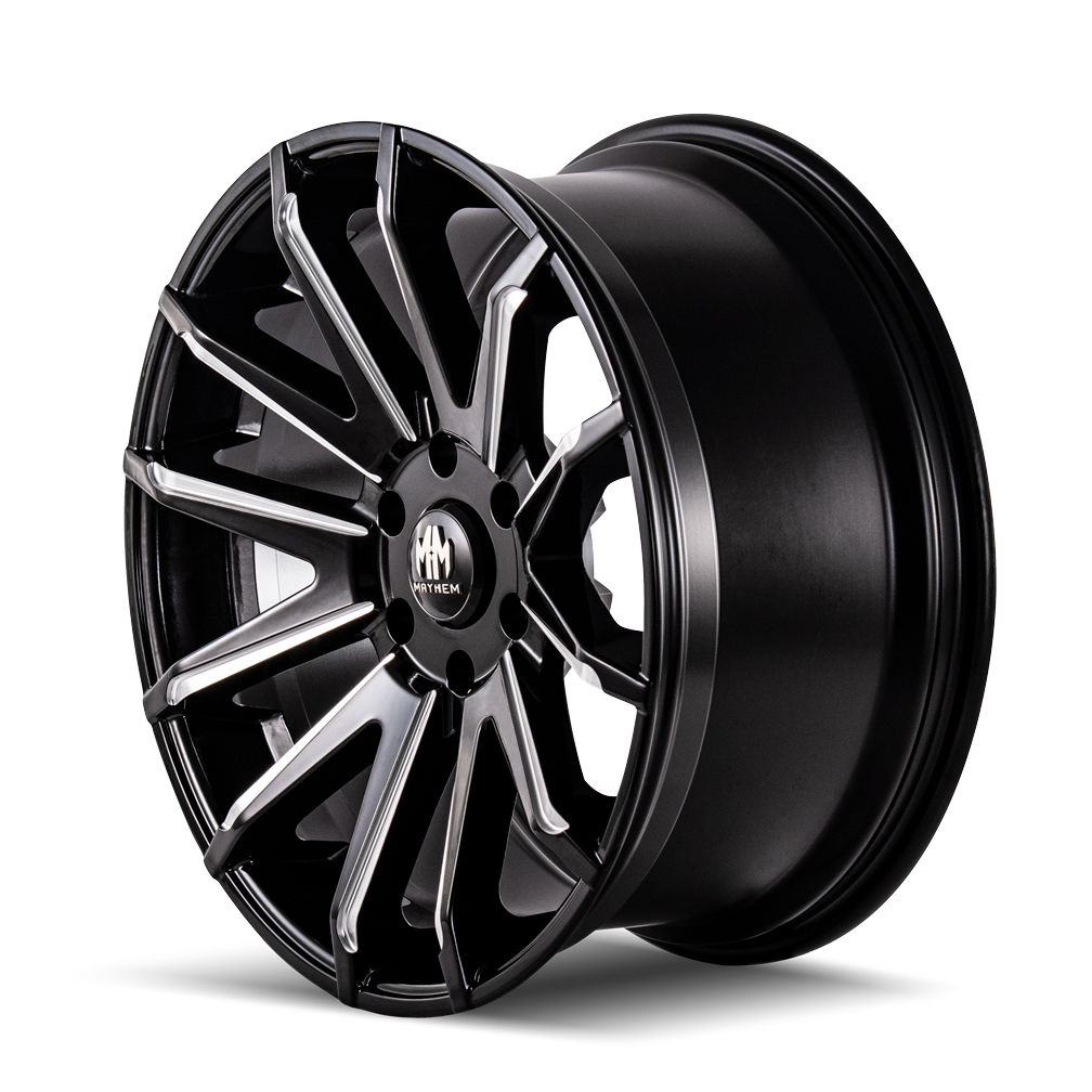 MAYHEM CROSSFIRE 8109 GLOSS BLACK MILLED 22X9.5 6-135 25MM 87.1MM - Image 2