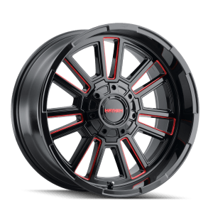 MAYHEM APOLLO 8115 GLOSS BLACK MILLED PRISM RED MILLED 20-9 8-170 0MM 125.2MM