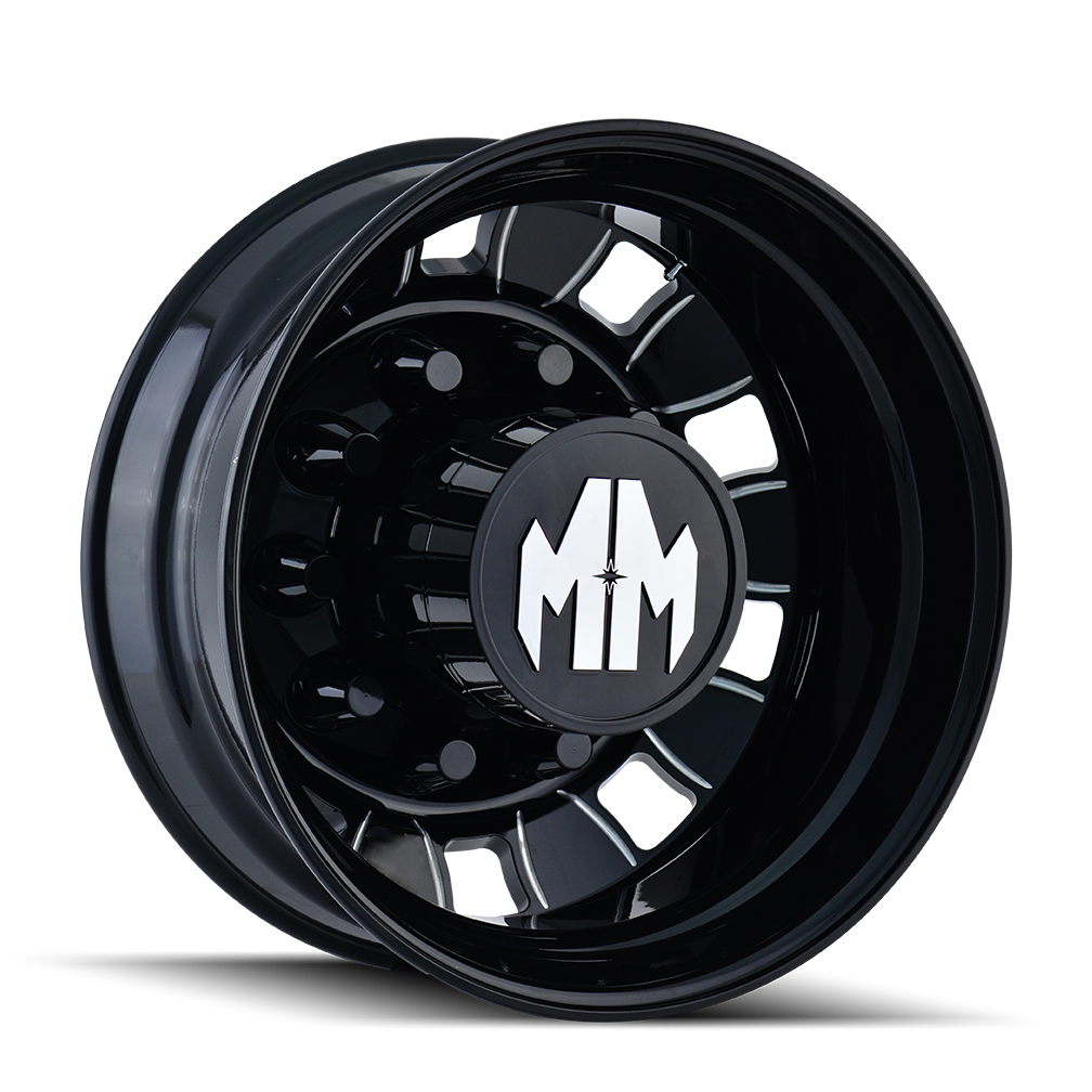 MAYHEM BIGRIG 8180 FRONT GLOSS BLACK MILLED 22X8.25 10-285.75 169MM 220.1MM - Image 3