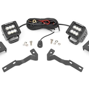LED Light Kit | Ditch Mount | 2" Black Pair | Flood | Toyota Tacoma (16-23)