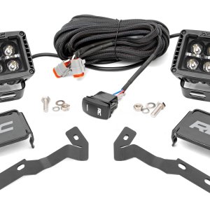 LED Light Kit | Ditch Mount | 2" Black Pair | White DRL | Toyota Tacoma (16-23)