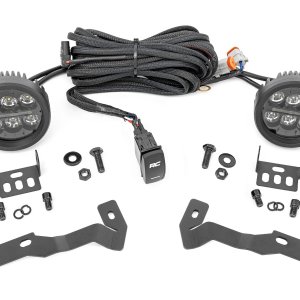 LED Light Kit | Ditch Mount | Black Series Round | 3.5 Inch | Amber DRL | Toyota Tacoma (16-23)