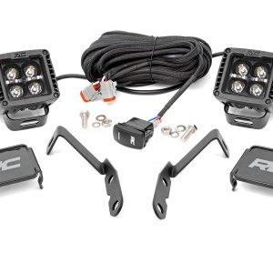 LED Light | Ditch Mount | 2" Black Pair | Amber DRL | Chevy 1500 (2007-2013)