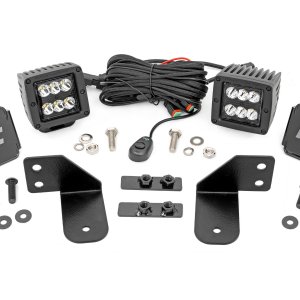 LED Light | RR Cage Mount | 2" Black Spot Pair | Polaris Ranger 1000/Ranger XP 900/1000