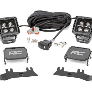 LED Ditch Light Kit | 2in Black Pair | Amber DRL | Chevy/GMC 1500 (14-18 & Classic)
