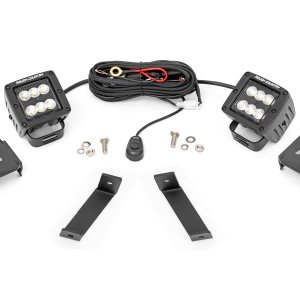 LED Light Kit | Ditch Mount | 2" Black Pair | Flood | Jeep Cherokee KL (14-21)