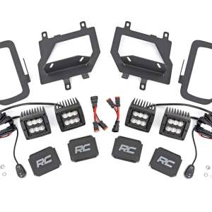 LED Light Kit | Fog Mount | Dual 2" Black Pairs | Flood | Ford F-150 (15-17)
