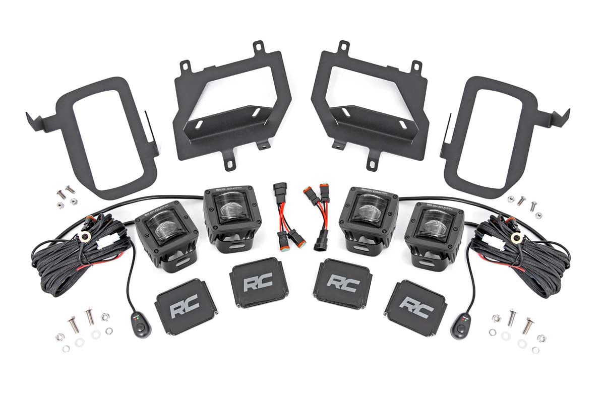 LED Light Kit | Fog Mount | Dual 2" Black Pairs | SAE | Ford F-150 (15-17)