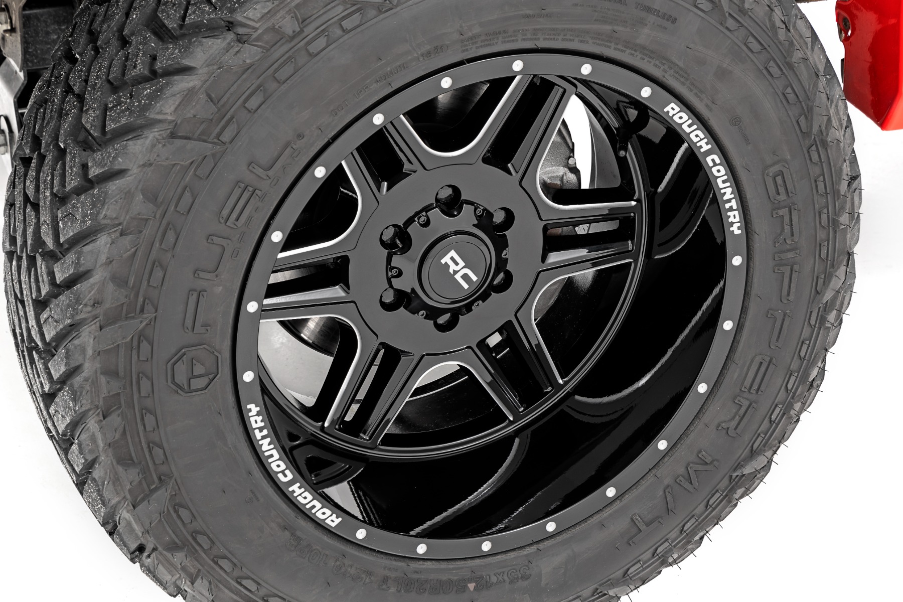 Rough Country 92 Series Wheel | Machined One-Piece | Gloss Black | 20x12 | 6x5.5 | -44mm - Image 4