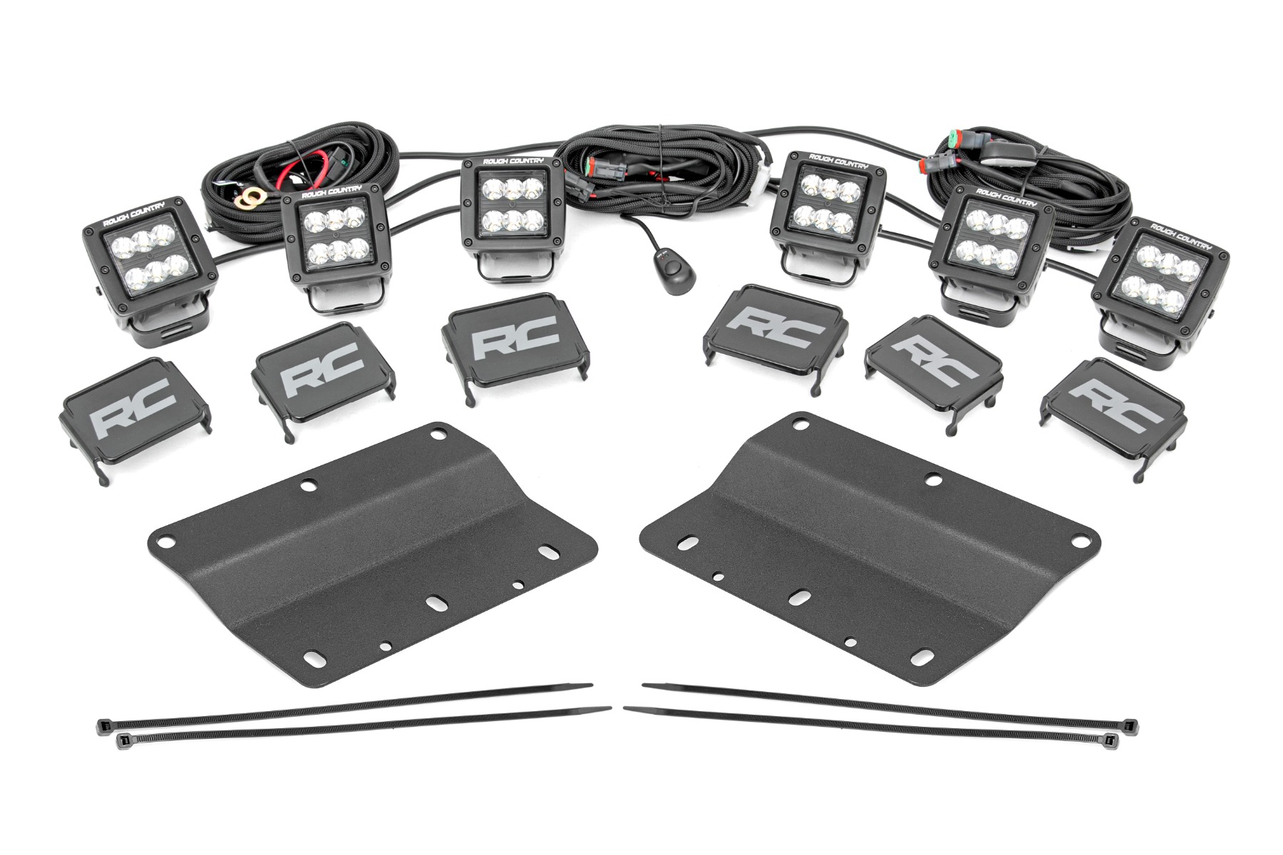 LED Light Kit | Fog Mount | Triple 2" Black Pair | Spot | Ford Bronco (21-24)