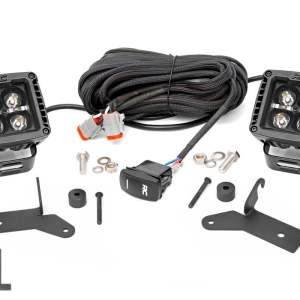 LED Light Kit | Hinge Mount | 2" Black Pair | Amber DRL | Jeep Gladiator JT/Wrangler JL (18-24)