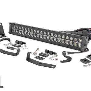 LED Light Kit | Bumper Mount | 20" Black Dual Row | Amber DRL | Nissan Titan XD (16-24)