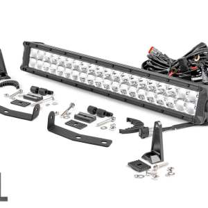 LED Light Kit | Bumper Mount | 20" Chrome Dual Row | Amber DRL | Nissan Titan XD (16-24)