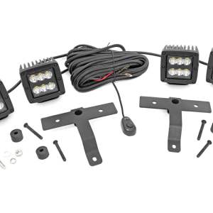 Quad LED Light Kit | Cowl Mount | 2" Black Pairs | Spot | Jeep Gladiator JT/Wrangler JL (18-24)