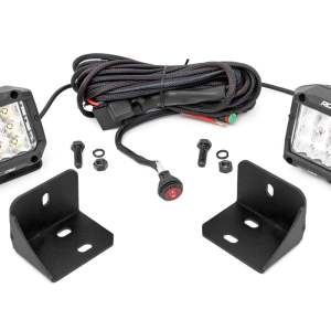 LED Light | Rear Cab Mount | 3" Chrome Pair | Wide Angle | Can-Am Defender HD 5/HD 8/HD 9/HD 10