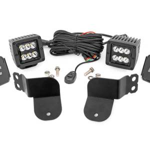LED Light Kit | Cage Mount | 2" Black Pair | Spot | Polaris General XP 4 1000