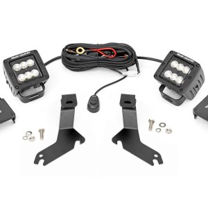 LED Light Kit | Ditch Mount | 2" Black Pair | Flood | Chevy Silverado 1500 (99-06)