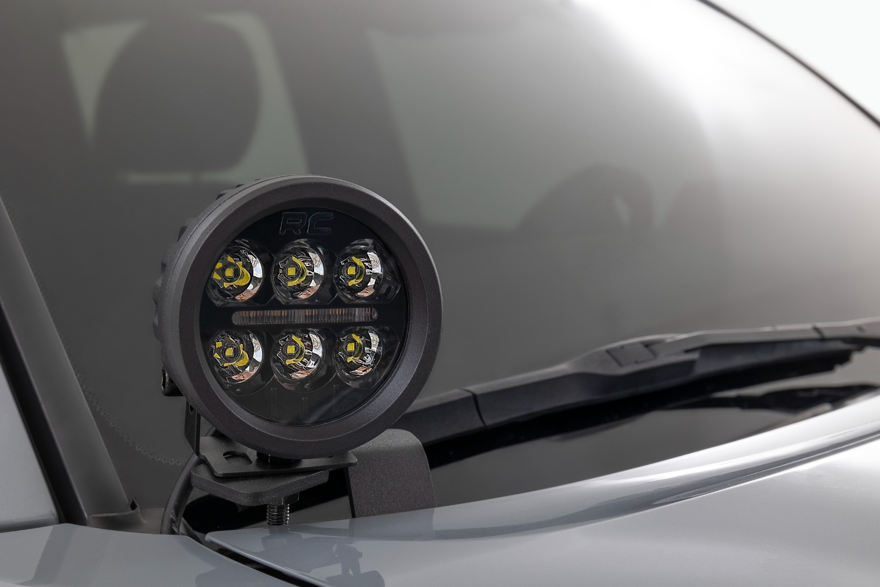 LED Light Kit | Ditch Mount | Black Series Round | 3.5 Inch | Amber DRL | Toyota Tacoma (16-23) - Image 2