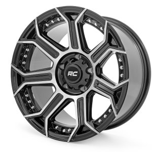 Rough Country 89 Series Wheel | One-Piece | Black Machined Gun Metal | 17x9 | 5x4.5 | -12mm