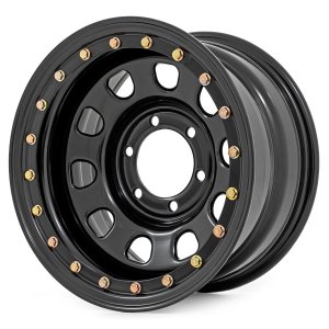 Steel Simulated Bead Lock Wheel | Black | 15x10 | 5x4.5 | 3.30 Bore | -39