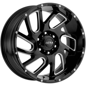 ULTRA 221BM CARNAGE 17X9 GLOSS BLACK W/ DIAMOND CUT SPOKE 6-139.7 +18MM 106MM