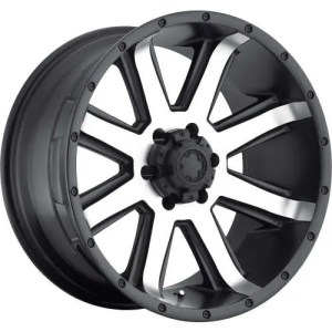 ULTRA 195U CRUSHER 17X8 DIAMOND CUT W/ BLACK SPOKE WINDOW 5-135 +10MM 87MM