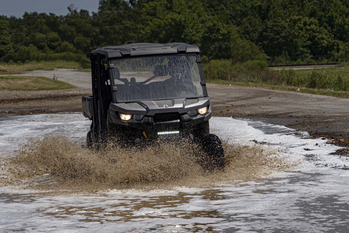 LED Light | Bumper Mount | 12" Black Single Row | White DRL | Can-Am Defender HD 8/HD 9/HD 10 - Image 2