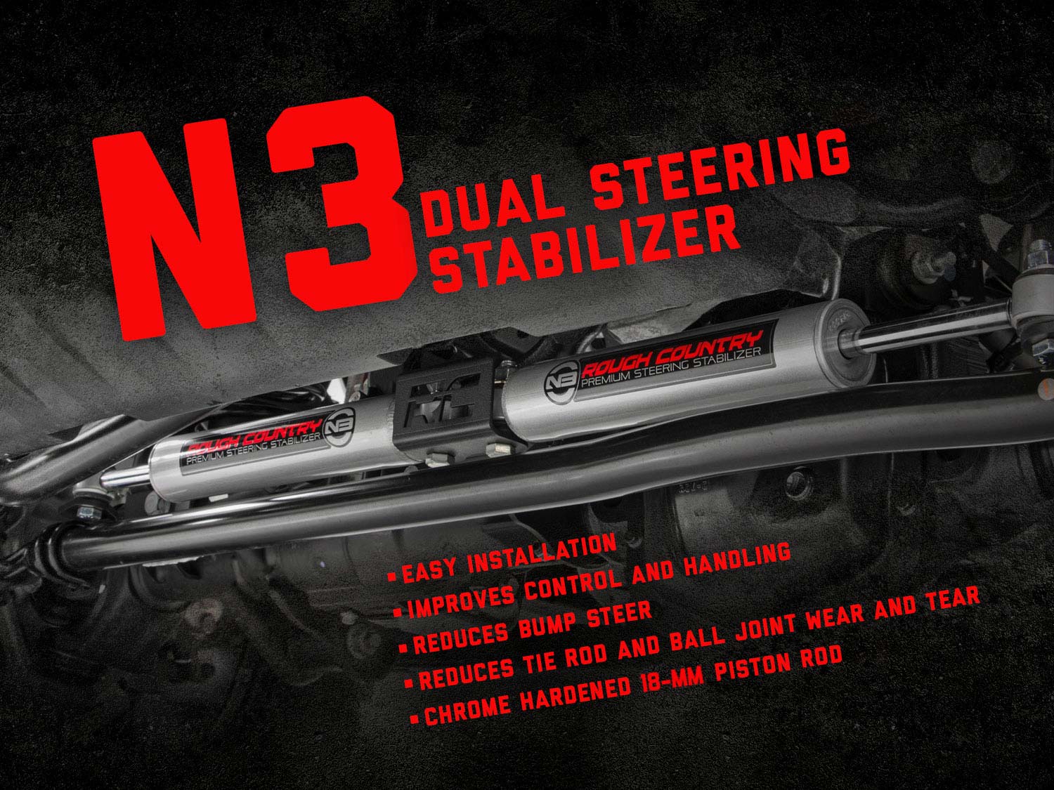 N3 Steering Stabilizer | Dual | 2.5-8 Inch Lift | Jeep Gladiator JT/Wrangler JL (18-24) - Image 5