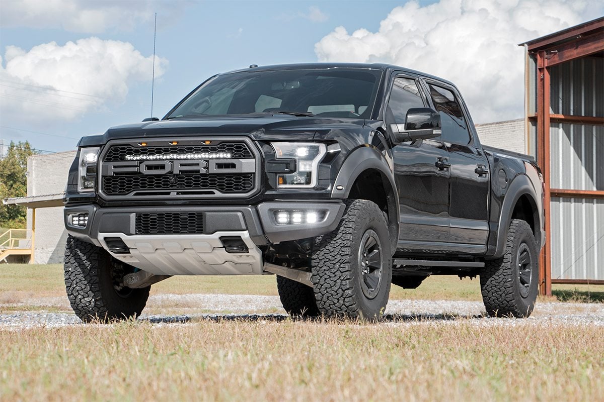 LED Light Kit | Fog Mount | Triple 2" Black Pair | White DRL | Ford Raptor (17-20) - Image 3
