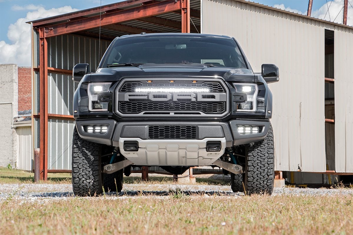 LED Light Kit | Fog Mount | Triple 2" Black Pair | White DRL | Ford Raptor (17-20) - Image 4