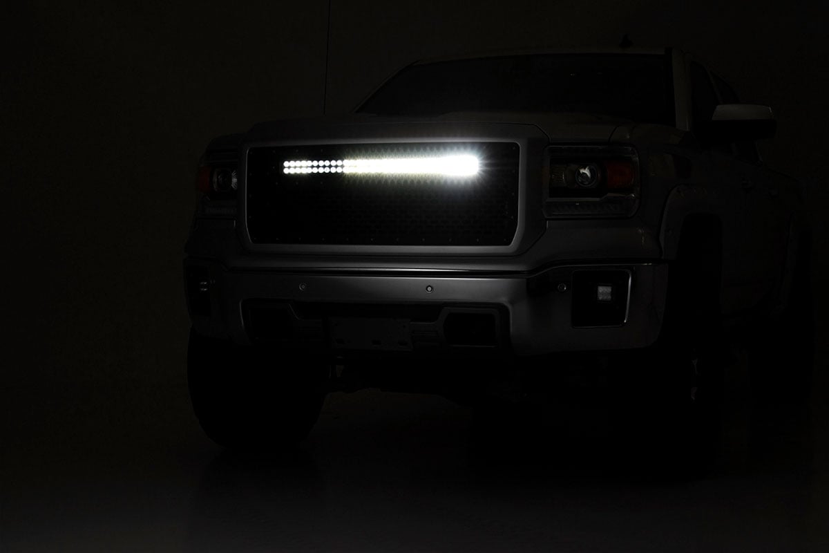 Mesh Grille | 30" Dual Row LED | Black | White DRL | GMC Sierra 1500 (14-15) - Image 6