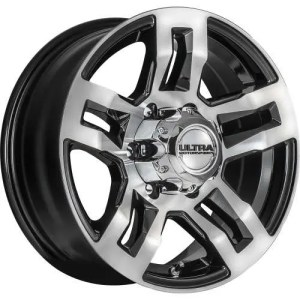 ULTRA 052U HANGOUT TRAILER 15X6 GLOSS BLACK W/ DIAMOND CUT SPOKE 6-139.7 +00MM 105MM