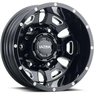 ULTRA 003RBM HUNTER DUALLY 17X6.5 GLOSS BLACK W/ MILLED SPOKE 8-165.1 -140MM 121MM