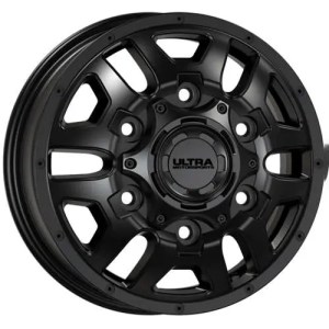 ULTRA 003SB HUNTER DUALLY 16X6 SATIN BLACK 6-205 +110MM 161MM