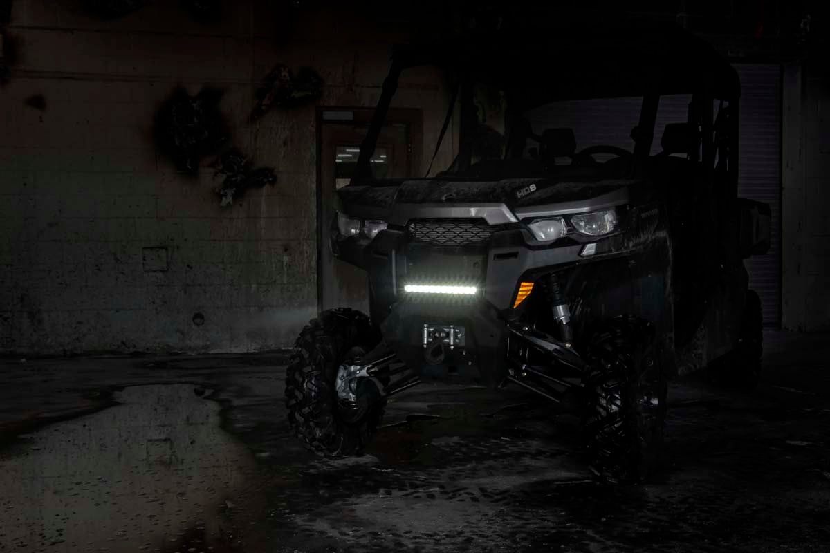 LED Light | Bumper Mount | 12" Black Single Row | White DRL | Can-Am Defender HD 8/HD 9/HD 10 - Image 5
