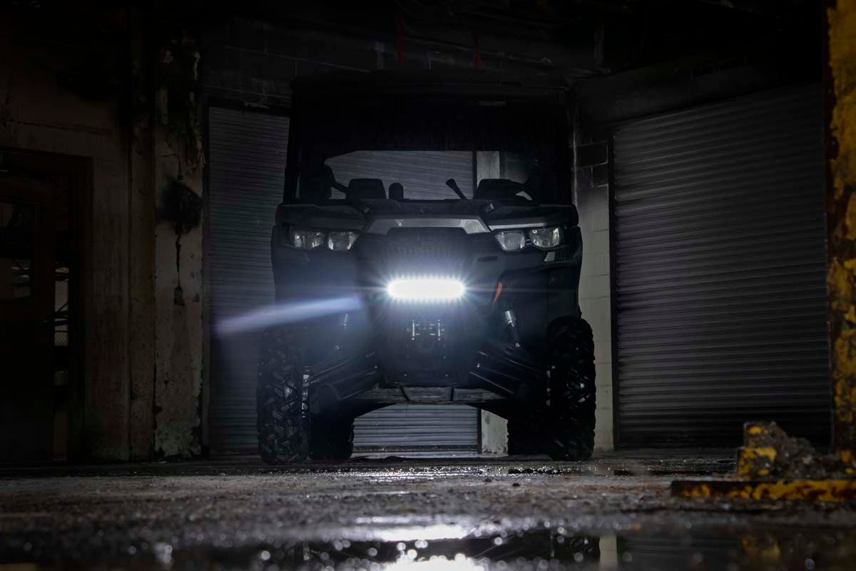 LED Light | Bumper Mount | 12" Black Single Row | White DRL | Can-Am Defender HD 8/HD 9/HD 10 - Image 6