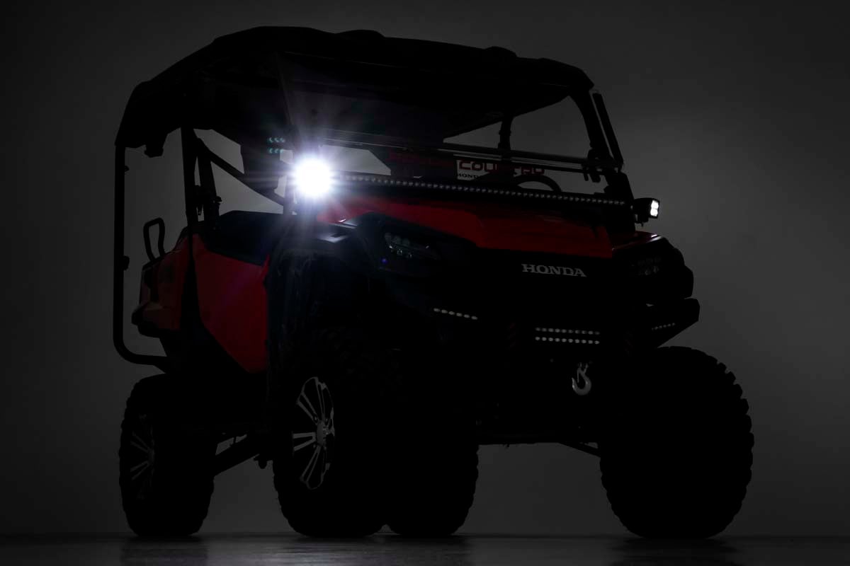 LED Light Kit | Cage Mount | 2" Black Pair | Amber DRL | Honda Pioneer 1000-5 - Image 2