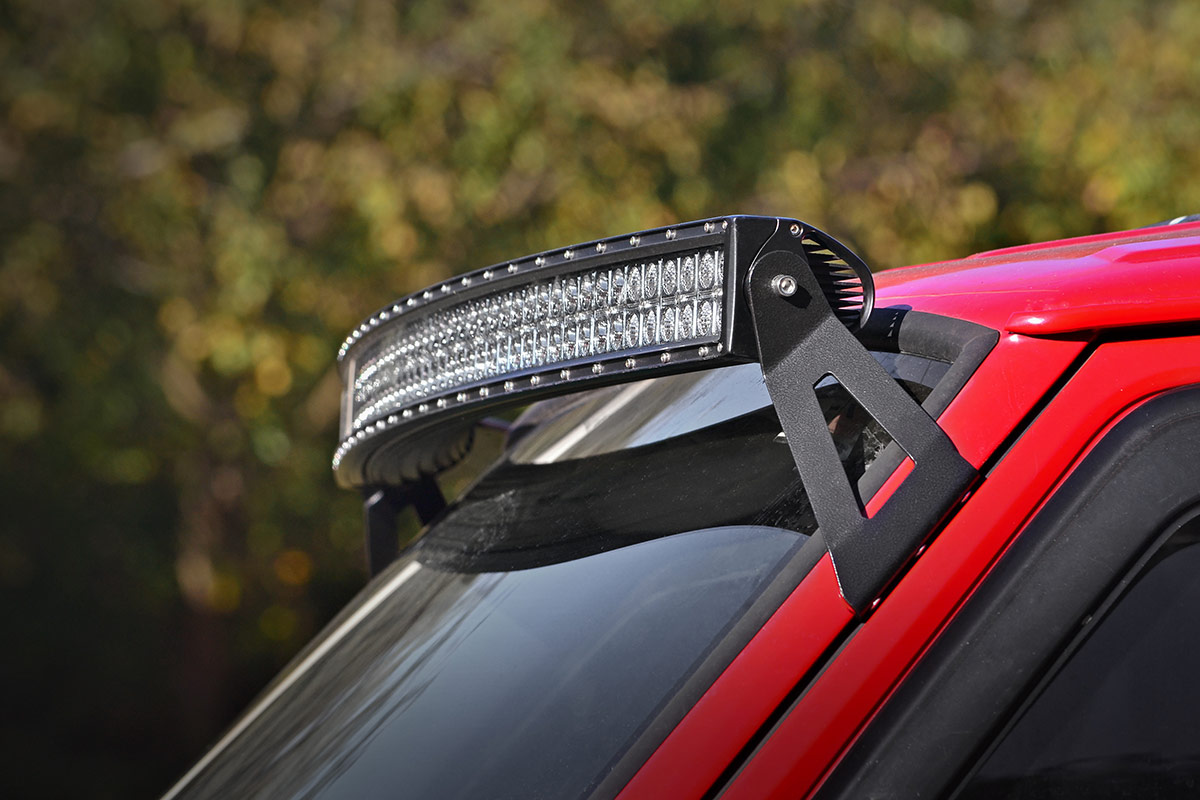 LED Light Kit | Windshield Mount | 50" BLK Single Row | Jeep Cherokee XJ (84-01) - Image 2