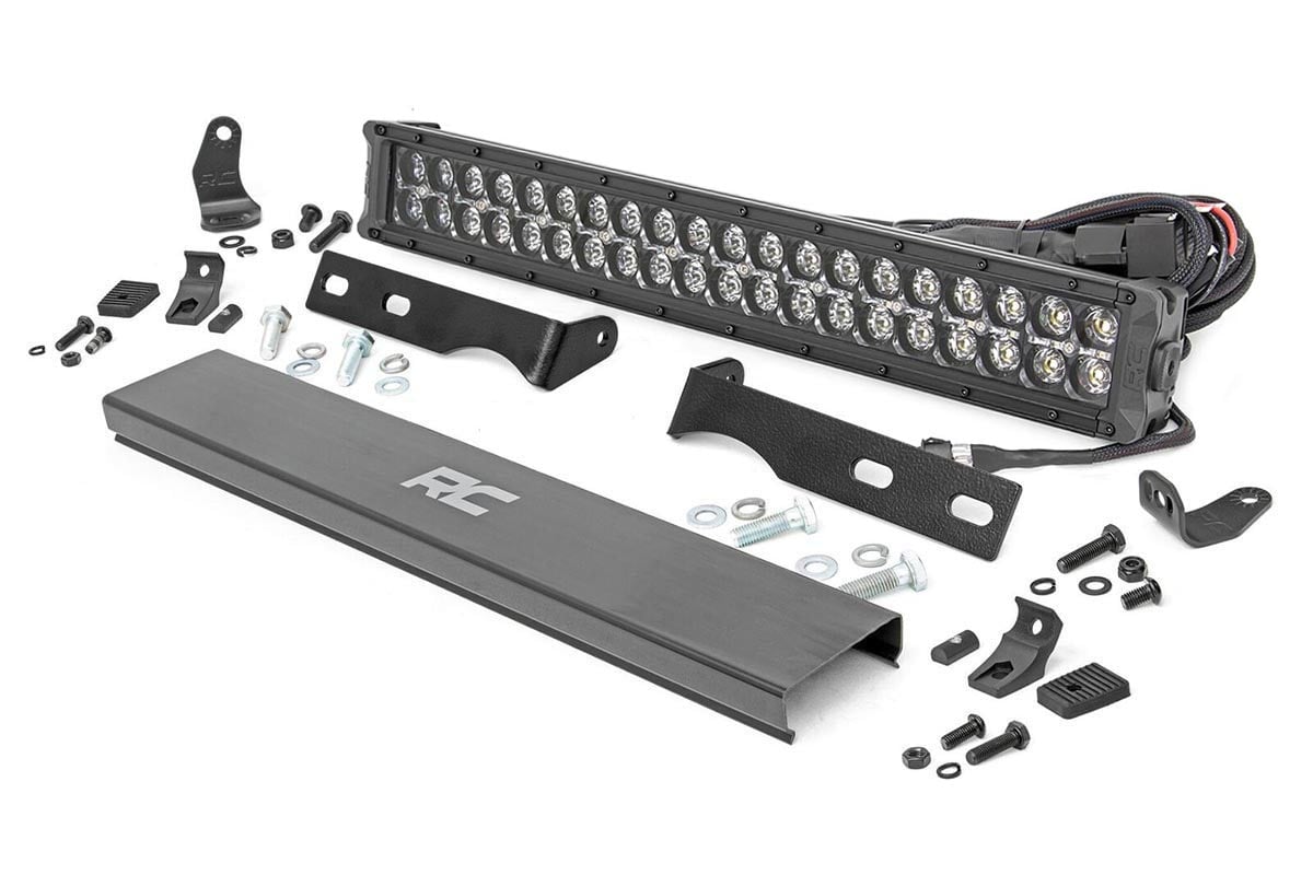 LED Light Kit | Bumper Mount | 20" Black Dual Row| Amber DRL | Jeep Grand Cherokee WK2 (11-20) - Image 2