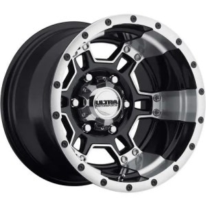 ULTRA 178B MONGOOSE 16X8 BLACK W/ DIAMOND CUT LIP 8-170 -06MM 125MM