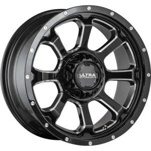 ULTRA 219BM NEMESIS 17X8 GLOSS BLACK W/ DIAMOND CUT SPOKE 5-120 +35MM 74MM