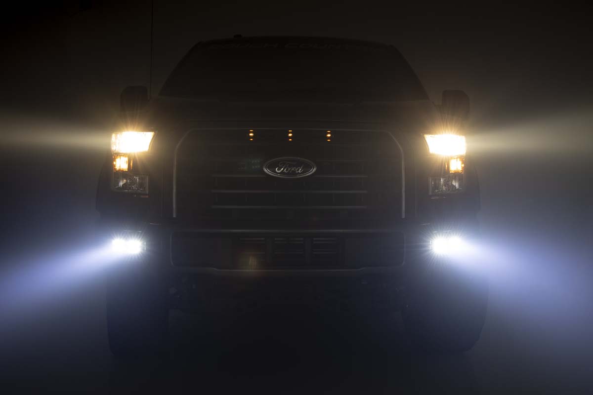 LED Light Kit | Fog Mount | Dual 2" Black Pairs | SAE | Ford F-150 (15-17) - Image 3