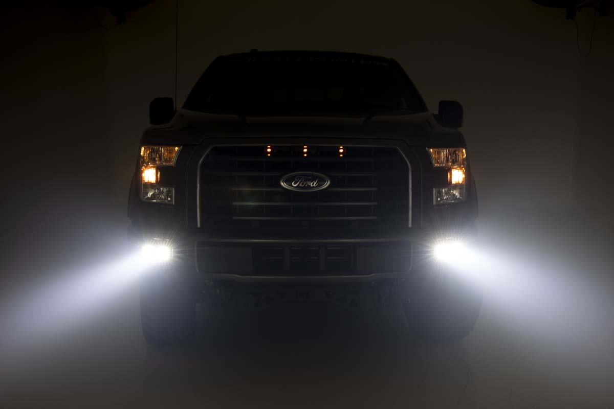 LED Light Kit | Fog Mount | Dual 2" Black Pairs | SAE | Ford F-150 (15-17) - Image 4