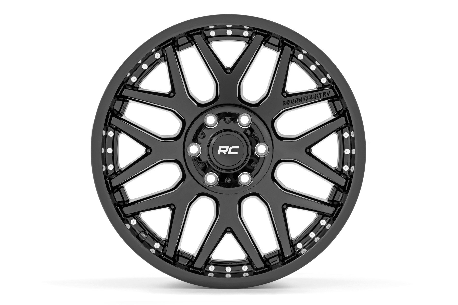 Rough Country 95 Series Wheel | One-Piece | Gloss Black | 20x10 | 8x180 | -19mm - Image 2
