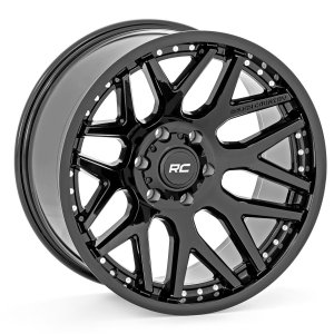 Rough Country 95 Series Wheel | One-Piece | Gloss Black | 22x10 | 6x5.5 | -25mm