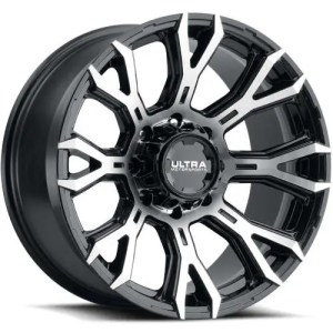 ULTRA 123U SCORPION 17X9 GLOSS BLACK W/ DIAMOND CUT SPOKE 8-170 +12MM 125MM
