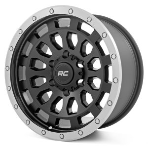 Rough Country 87 Series Wheel | Simulated Beadlock | Black/Machined | 17x8.5 | 6x5.5 | +0mm