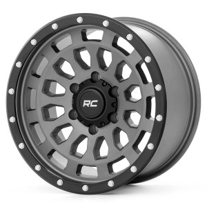 Rough Country 87 Series Wheel | Simulated Beadlock | Gray/Black | 17x8.5 | 6x5.5 | +0mm