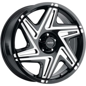 ULTRA 263BM SINISTER 17X8 GLOSS BLACK W/ MILLED SPOKE 5-100 +30MM 63MM